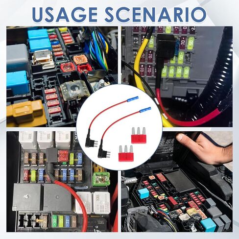 Micro3 Fuse Tap Add-a-Circuit Adapter Kit, 2 Pack 12V Blade Fuse Holder with 2 20A Fuses for Auto Electrical Accessories, Underbody Lights, Dash Cams in Kuwait
