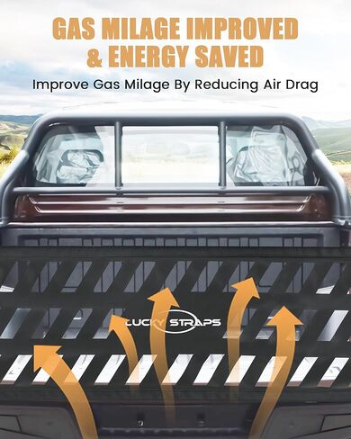 Lucky Lucky Tailgate Net لسرير شاحنة بيك آب ، 60 '× 18' شحن الشحن الثقيل للشاحنة بالحجم الكامل ، شبكة سهلة الاستخدام لشيفروليه ، فورد ، تويوتا ، جي إم سي ، جيب (أسود) in Kuwait