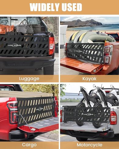 Lucky Lucky Tailgate Net لسرير شاحنة بيك آب ، 60 '× 18' شحن الشحن الثقيل للشاحنة بالحجم الكامل ، شبكة سهلة الاستخدام لشيفروليه ، فورد ، تويوتا ، جي إم سي ، جيب (أسود) in Kuwait