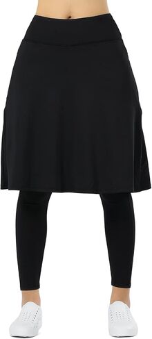 Women Athletic Knee Length Skirts with Full Length Leggings,Skorts Leggings&Skirted Leggings Skorts Women in Saudi Arabia