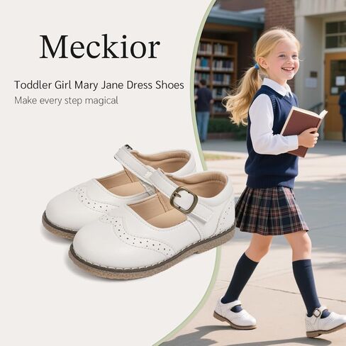 Meckior Toddler Little Girl Mary Jane Dress Shoes Ballet Flats for Girl Party School Shoes Bowknot Princess Shoes in Kuwait
