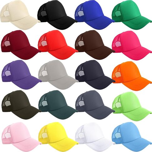 20 Pcs Trucker Hats Sublimation Baseball Caps Adjustable Blank Mesh Hats for Kids Family Outing Park Sports Activities in Saudi Arabia