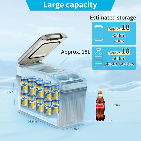 12 فولت مركزي وحدة التحكم الثلاجة ، ثلاجة ثلاجة السيارة 19QT (18L) (-4 ℉ -68 ℉) ، ثلاجة ثلاجة محمولة للسيارة RV ، مبرد كهربائي محمول مع 12/24V DC و 110V AC ، ل MPV ، CAR ، RV ، التخييم ، السفر ، سيارات الدفع الرباعي ، فان in Kuwait