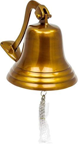 Navy's Nautical Ship's Aluminum Cast Premium Bell | Nursery Decor Gifts | Nagina International … (11 Inches, Red) in Saudi Arabia