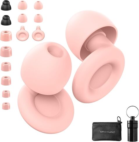 Ear Plugs for Sleeping Noise Reduction Reuseable, Concerts, Focus, Travel, Work, High Fidelity– 7 Pair Eartips – Flexible Soft-Touch – NRR of 24 and 27 dB Noise Cancelling Black Red,1 Count(Pack of 1) in Saudi Arabia