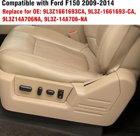 2pcs متوافق مع لوحة تغطية تقليم مقعد Ford F150 ومحول المقعد الإسكان الإسكان 2009-2014 ، غطاء مقاعد السائق اليسرى المقاعد اليسرى البديل 9L3Z1661693CA 9L3Z14A706NA-Black in Kuwait
