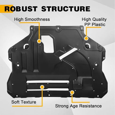 KUAFU Engine Splash Shield Compatible with 2013-2019 Ford Escape 2015-2019 Lincoln MKC Front Engine Case Guard Under Cover Black Replacement for EJ7Z6P013A FO1228125 in Saudi Arabia