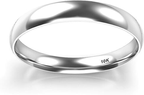 10K أبيض/أصفر/روز الذهب 3 مم عادي قبة زفاف خاتم الزفاف in Kuwait