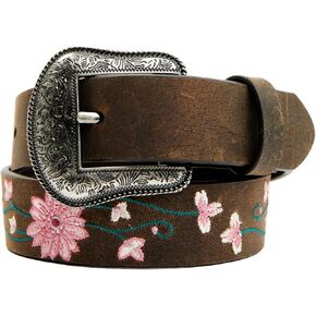 Shyanne Girls' Floral Embroidered Belt Brown 28 in Saudi Arabia