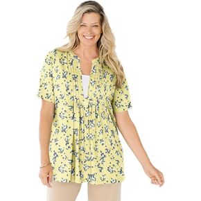 Woman Within Plus Size 7-Day Layer-Look Elbow-Sleeve Tee in Kuwait