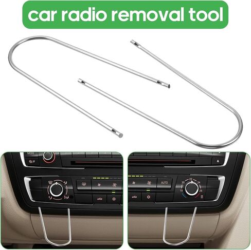 4 Pcs Car Radio Removal Pry Tool Kit, Universal Auto Stereo Release Tools Carbon Steel Radio Key and U-Shaped Removal Pry Tool Kit for Most Vehicles, Car Accessories in Saudi Arabia