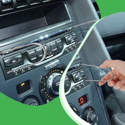 4 Pcs Car Radio Removal Pry Tool Kit, Universal Auto Stereo Release Tools Carbon Steel Radio Key and U-Shaped Removal Pry Tool Kit for Most Vehicles, Car Accessories in Saudi Arabia