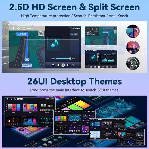 UNITOPSCI 2G+64G Android 13 Car Stereo Radio for Honda Civic 2000-2005 Wireless Apple CarPlay Android Auto, 9 Inch Touchscreen Bluetooth GPS Navigation Mirror Link WiFi/FM/USB/SWC + Backup Camera in Kuwait