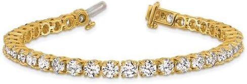 14k Yellow Gold 2 Carat - 22.5 Carat Diamond Tennis Bracelet Round Cut 4 Prong VS/SI+ /G+ Lab Grown Classic Diamond Luxury Collection Tennis Bracelet 7" Inches Fine Jewelry for Her in Kuwait