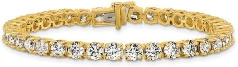 14k Yellow Gold 2 Carat - 22.5 Carat Diamond Tennis Bracelet Round Cut 4 Prong VS/SI+ /G+ Lab Grown Classic Diamond Luxury Collection Tennis Bracelet 7" Inches Fine Jewelry for Her in Kuwait