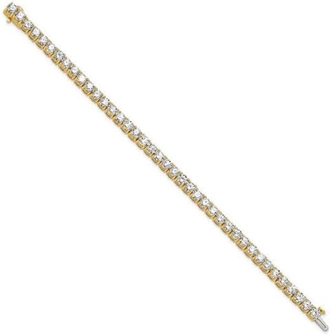 14k Yellow Gold 2 Carat - 22.5 Carat Diamond Tennis Bracelet Round Cut 4 Prong VS/SI+ /G+ Lab Grown Classic Diamond Luxury Collection Tennis Bracelet 7" Inches Fine Jewelry for Her in Kuwait