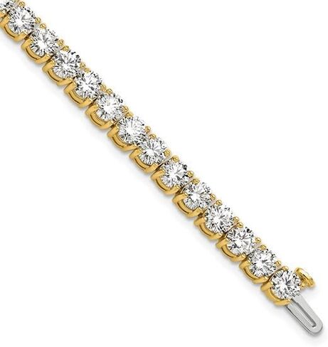 14k Yellow Gold 2 Carat - 22.5 Carat Diamond Tennis Bracelet Round Cut 4 Prong VS/SI+ /G+ Lab Grown Classic Diamond Luxury Collection Tennis Bracelet 7" Inches Fine Jewelry for Her in Kuwait