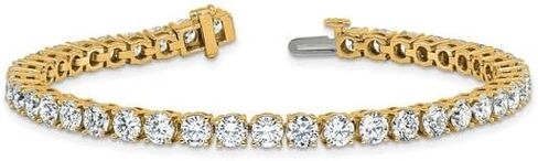14k Yellow Gold 2 Carat - 22.5 Carat Diamond Tennis Bracelet Round Cut 4 Prong VS/SI+ /G+ Lab Grown Classic Diamond Luxury Collection Tennis Bracelet 7" Inches Fine Jewelry for Her in Kuwait