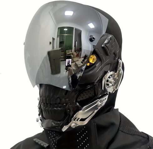 Fearsome Warrior Mask, Half Skull Face Mask Set for Halloween, Christmas, Costume Parties, COS Play Accessories in Saudi Arabia