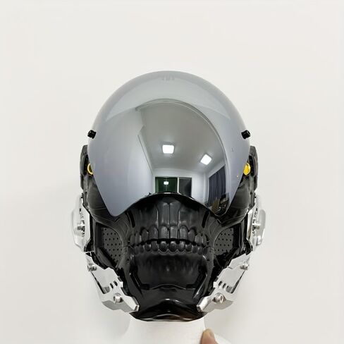 Fearsome Warrior Mask, Half Skull Face Mask Set for Halloween, Christmas, Costume Parties, COS Play Accessories in Saudi Arabia