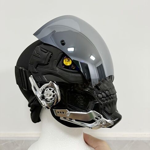 Fearsome Warrior Mask, Half Skull Face Mask Set for Halloween, Christmas, Costume Parties, COS Play Accessories in Saudi Arabia