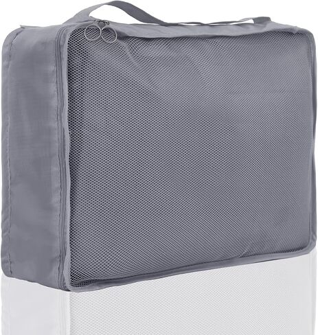 Travel Packing Cubes 6 Set ، منظمي الأمتعة الخفيفة الوزن ، إكسسوارات أساسية لأحذية الملابس ، مستلزمات مستحضرات التجميل (Black) in Kuwait