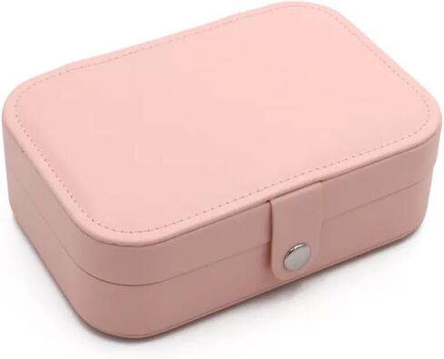 مربع المجوهرات للفتيات | PU LEATHY TRAVEL JOLLERY CASE | مربعات المجوهرات للنساء | منظمي المجوهرات والتخزين | صندوق لاتخاذ قرارات ، خاتم ، قلادة - هدايا وصيفات الشرف للنساء (وردي) in Kuwait