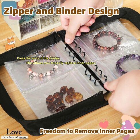 Jewelry Organizer Travel Earring Organizer Case Transparent Jewelry Storage Book for Earring, Necklace, Ring, With pvc Jewelry Pouches Zipper Bags in Saudi Arabia