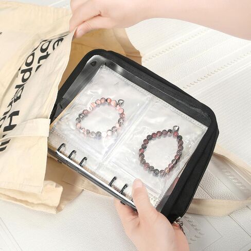 Jewelry Organizer Travel Earring Organizer Case Transparent Jewelry Storage Book for Earring, Necklace, Ring, With pvc Jewelry Pouches Zipper Bags in Saudi Arabia
