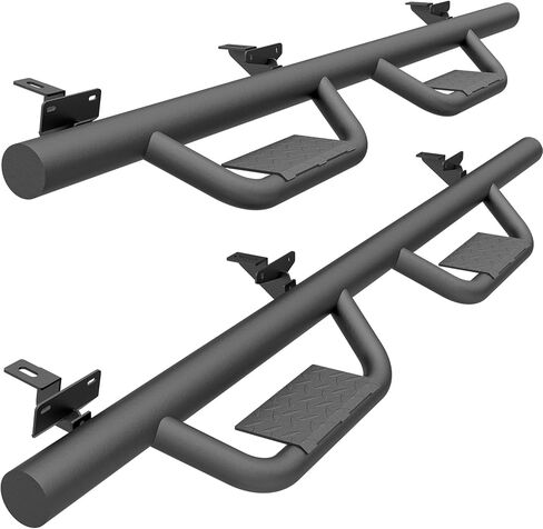 Running Boards Compatible with 2018-2025 Jeep Wrangler JL JLU Unlimited 4 Doors, Drop Stairs Design Side Steps Heavy-Duty Steel Nerf Bars Bolt-on Step Plates Rock Sliders Rail, Black in Saudi Arabia