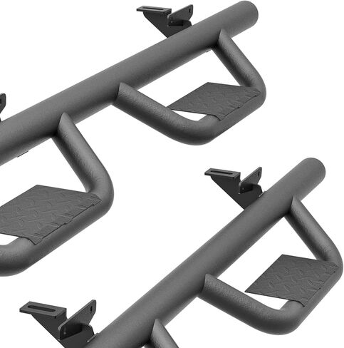 Running Boards Compatible with 2018-2025 Jeep Wrangler JL JLU Unlimited 4 Doors, Drop Stairs Design Side Steps Heavy-Duty Steel Nerf Bars Bolt-on Step Plates Rock Sliders Rail, Black in Saudi Arabia