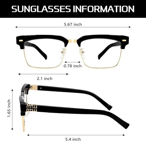 Cat Eye Blue Light Blocking Glasses for Women Men - Designer Square Frames Gold Computer Glasses Anti Glare & UV in Saudi Arabia