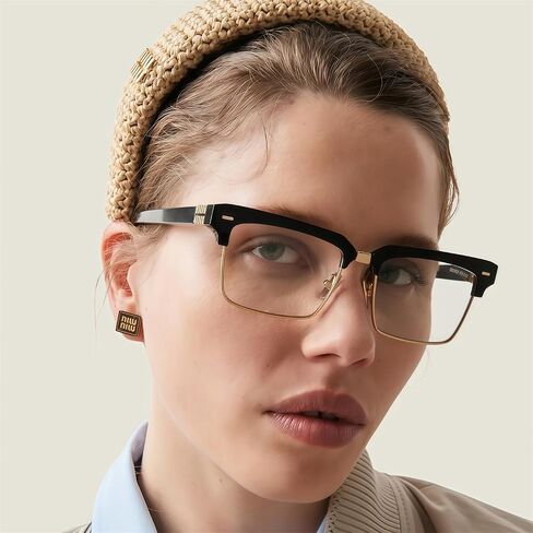 Cat Eye Blue Light Blocking Glasses for Women Men - Designer Square Frames Gold Computer Glasses Anti Glare & UV in Saudi Arabia