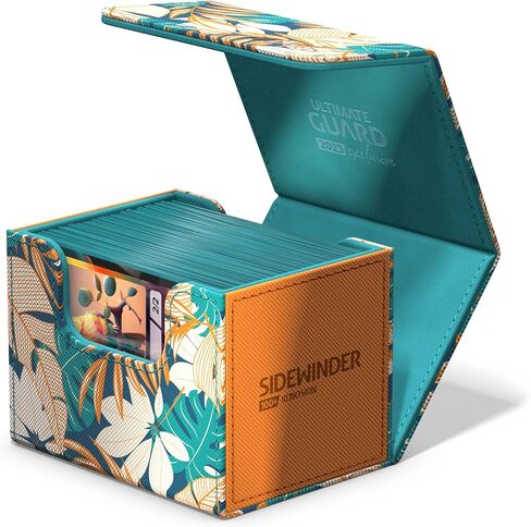 Ultimate Guard Limited Run Sidewinder 100+ Floral Places II، صندوق سطح السفينة لـ 100 بطاقة TCG مزدوجة الأكمام، وردي ميامي، إغلاق مغناطيسي وبطانة داخلية من الألياف الدقيقة... in Kuwait