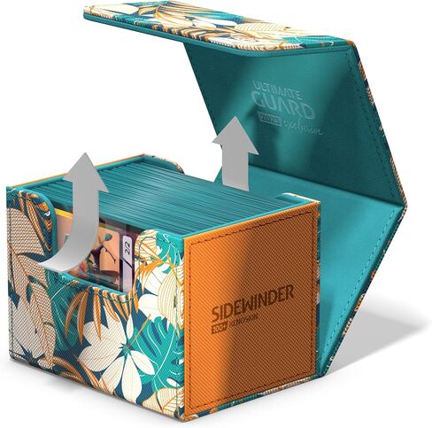 Ultimate Guard Limited Run Sidewinder 100+ Floral Places II، صندوق سطح السفينة لـ 100 بطاقة TCG مزدوجة الأكمام، وردي ميامي، إغلاق مغناطيسي وبطانة داخلية من الألياف الدقيقة... in Kuwait