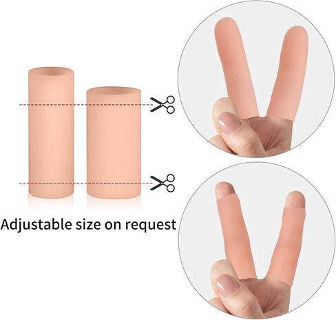 Silicone Finger Protectors, 14 PCS Gel Finger Cots Cap Protector Sleeves Fingertip Bandages for Hand Cracking Wound Hand Eczema Blister Protection(Skin color) in Saudi Arabia