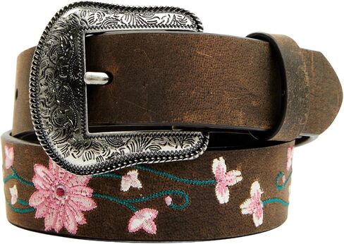 Shyanne Girls' Floral Embroidered Belt Brown 28 in Saudi Arabia