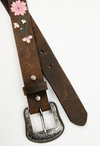 Shyanne Girls' Floral Embroidered Belt Brown 28 in Saudi Arabia