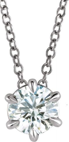 Diamond2DEAL 14K الذهب ، الفضة الاسترليني أو الأحجار الكريمة البلاتينية وقلادة Solitaire Diamond 16-18 " in Saudi Arabia
