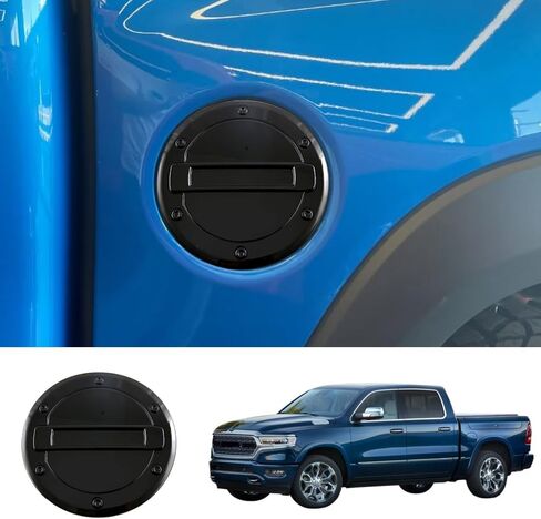 Car Accessories Exterior Gas Fuel Tank Cover Trims Compatible with Dodge RAM 1500 2024 2023 2022 2021 2020 2019 (Chrome) 1PC ABS in Saudi Arabia