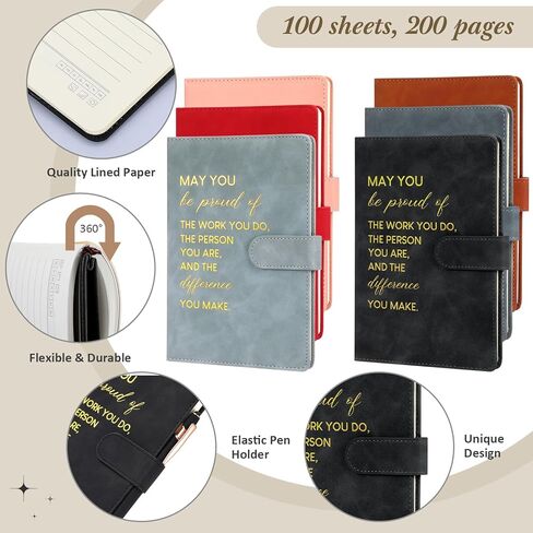 Paterr 12 Sets Thank You Appreciation Gifts Leather Notebooks Canvas Tote Bags Ballpoint Pens for Employee (Chic Colors) in Kuwait