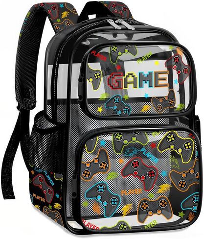 Clear Backpack for Boys and Girls,Kids Clear Backpacks for School,Heavy Duty Transparent Bookbag Stadium Approved in Kuwait
