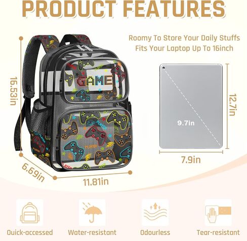 Clear Backpack for Boys and Girls,Kids Clear Backpacks for School,Heavy Duty Transparent Bookbag Stadium Approved in Kuwait
