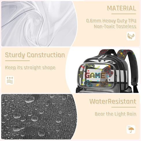 Clear Backpack for Boys and Girls,Kids Clear Backpacks for School,Heavy Duty Transparent Bookbag Stadium Approved in Kuwait