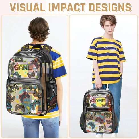 Clear Backpack for Boys and Girls,Kids Clear Backpacks for School,Heavy Duty Transparent Bookbag Stadium Approved in Kuwait