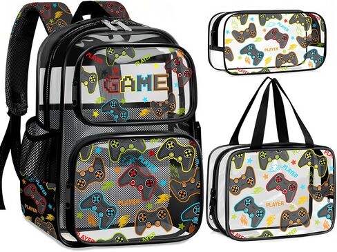 Clear Backpack for Boys and Girls,Kids Clear Backpacks for School,Heavy Duty Transparent Bookbag Stadium Approved in Kuwait