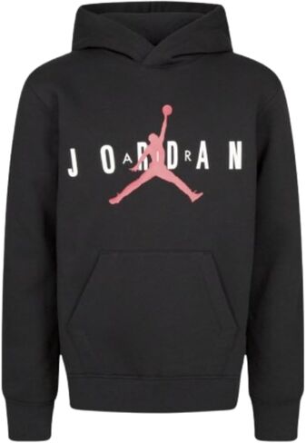 Air Jumpman Big Boys' Fleece Hoodie - Premium Warmth, Moisture-Wicking, Iconic Style - Black, Large in Saudi Arabia