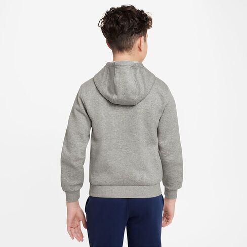 Nike Sportswear Club Fleece Big Kids 'Hoodie (HJ3156-063 ، Dark Gray Heather/White) in Saudi Arabia