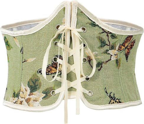 American Trends Corset Belt for Women Renaissance Corset Lace Up Zipper Floral Medieval Ren Faire Accessories in Kuwait