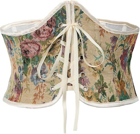 American Trends Corset Belt for Women Renaissance Corset Lace Up Zipper Floral Medieval Ren Faire Accessories in Kuwait